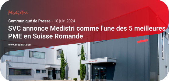 SVC annonce Medistri comme l'une des 5 meilleures PME en Suisse Romande